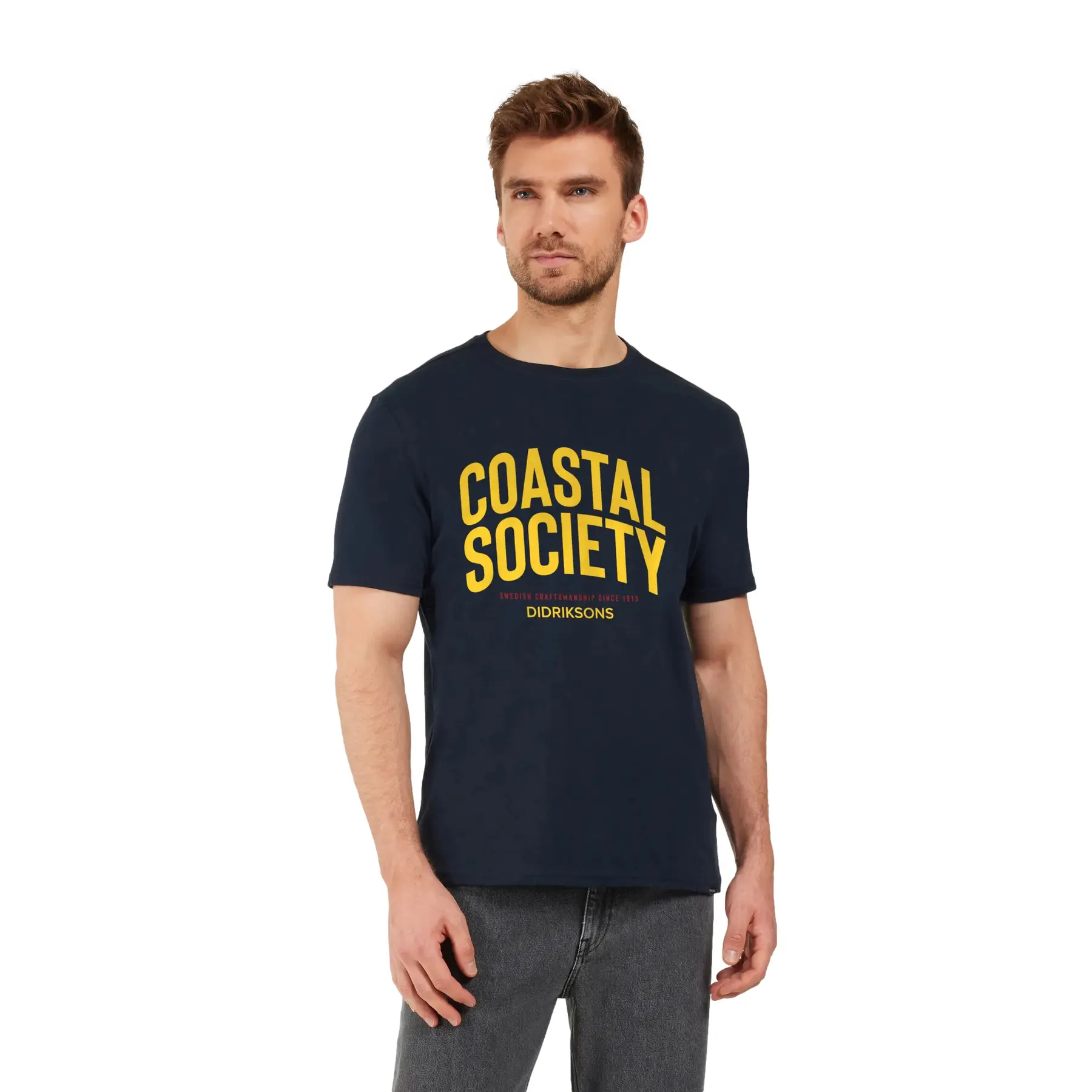 Didriksons Men's Bleu T-Shirt Harald Coastal Society