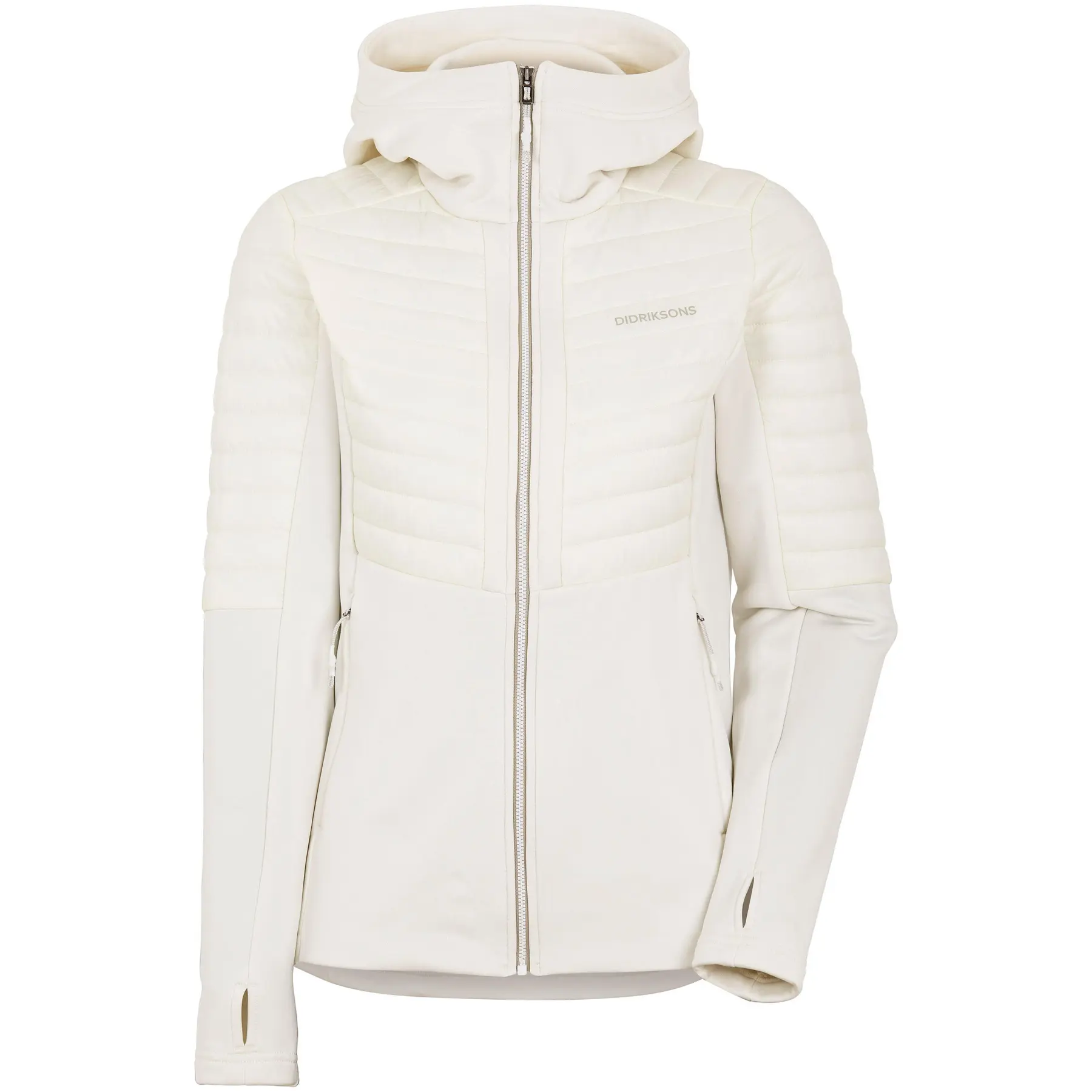 7332627991229 - DIDRIKSONS Hybridjacke Annema Kapuze Stehkragen für Damen weiß 44