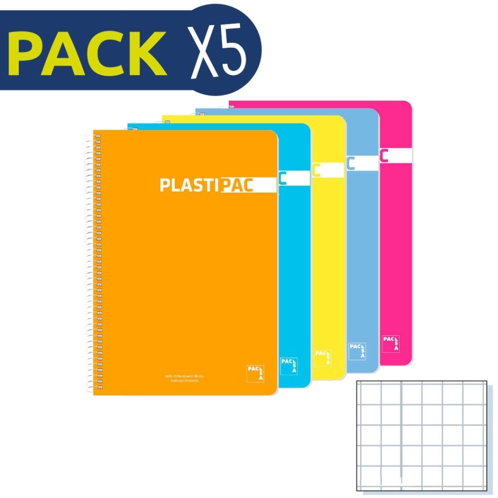 8412855364091 - Packung mit 5 Notizblöcken Plastikdeckel 80 Blatt glatt Disney