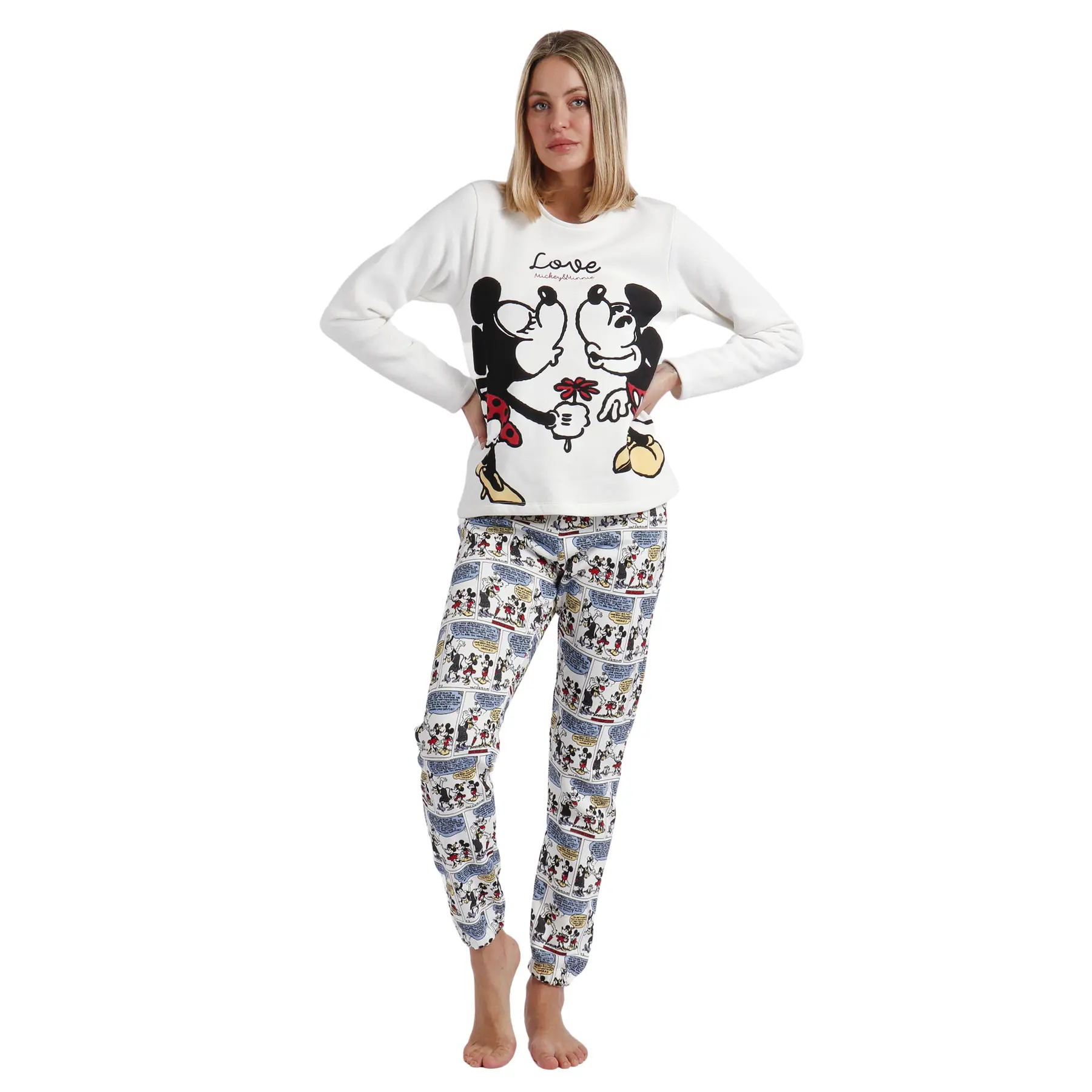 8433623701009 - Damen Langarm-Pyjama Comic Love