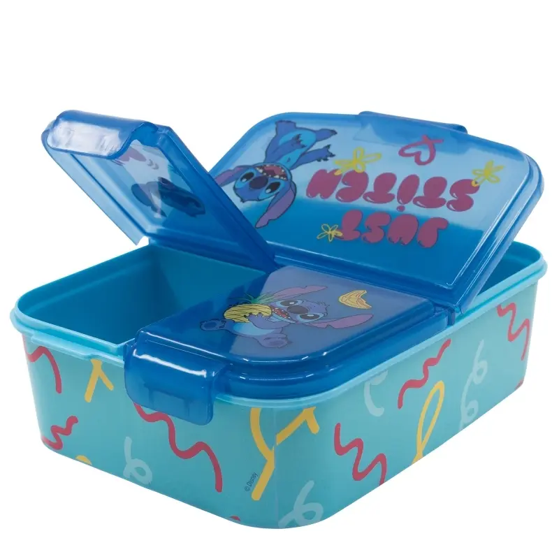 8412497750207 - Brotdose 3 Fächer Lilo&Stitch Lunchbox in Blau Frühstücksbox Kinder 8412497750207 - Brotdose 3 Fächer Lilo&Stitch Lunchbox in Blau Frühstücksbox Kinder