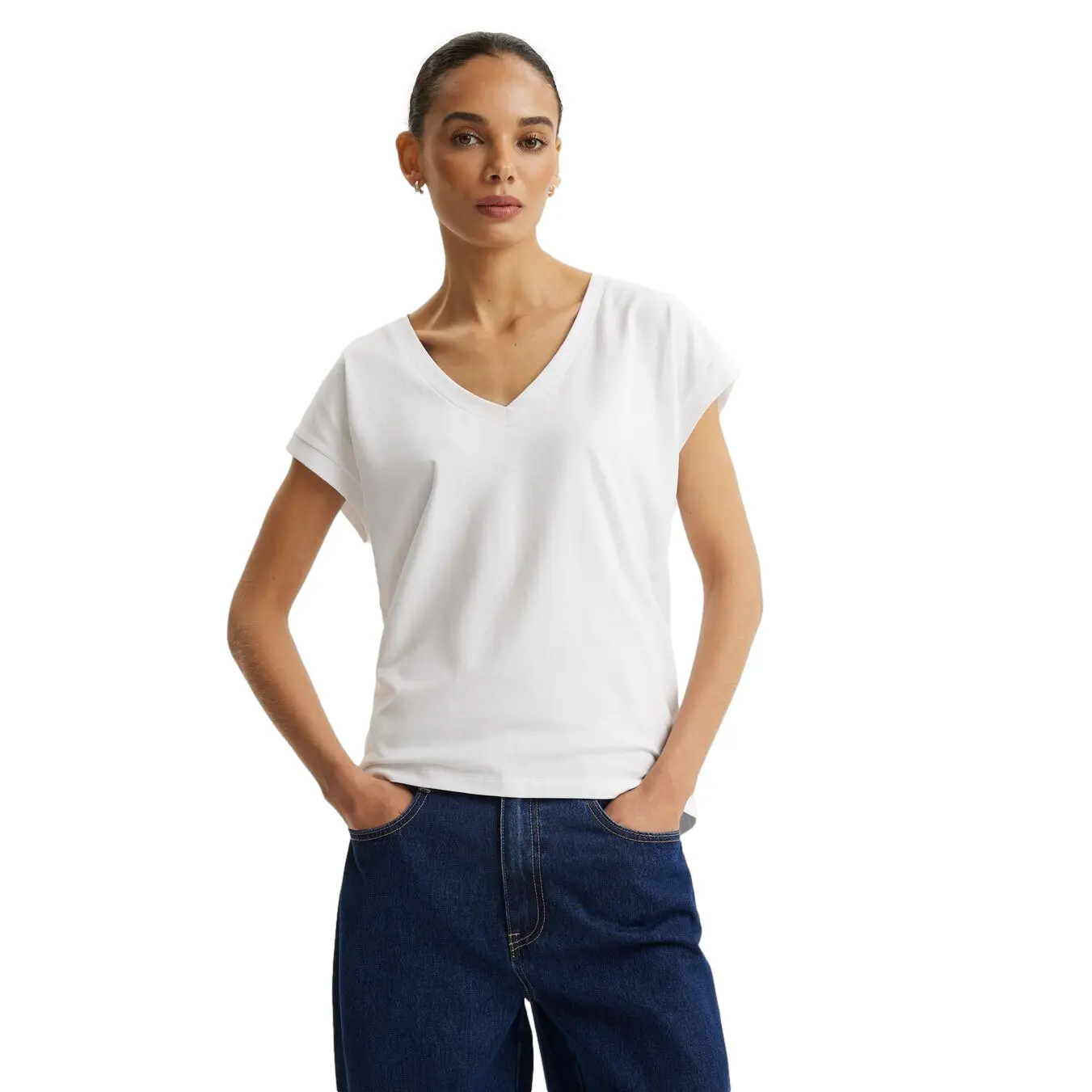 T-shirt da donna con scollo a V  Badbea 261