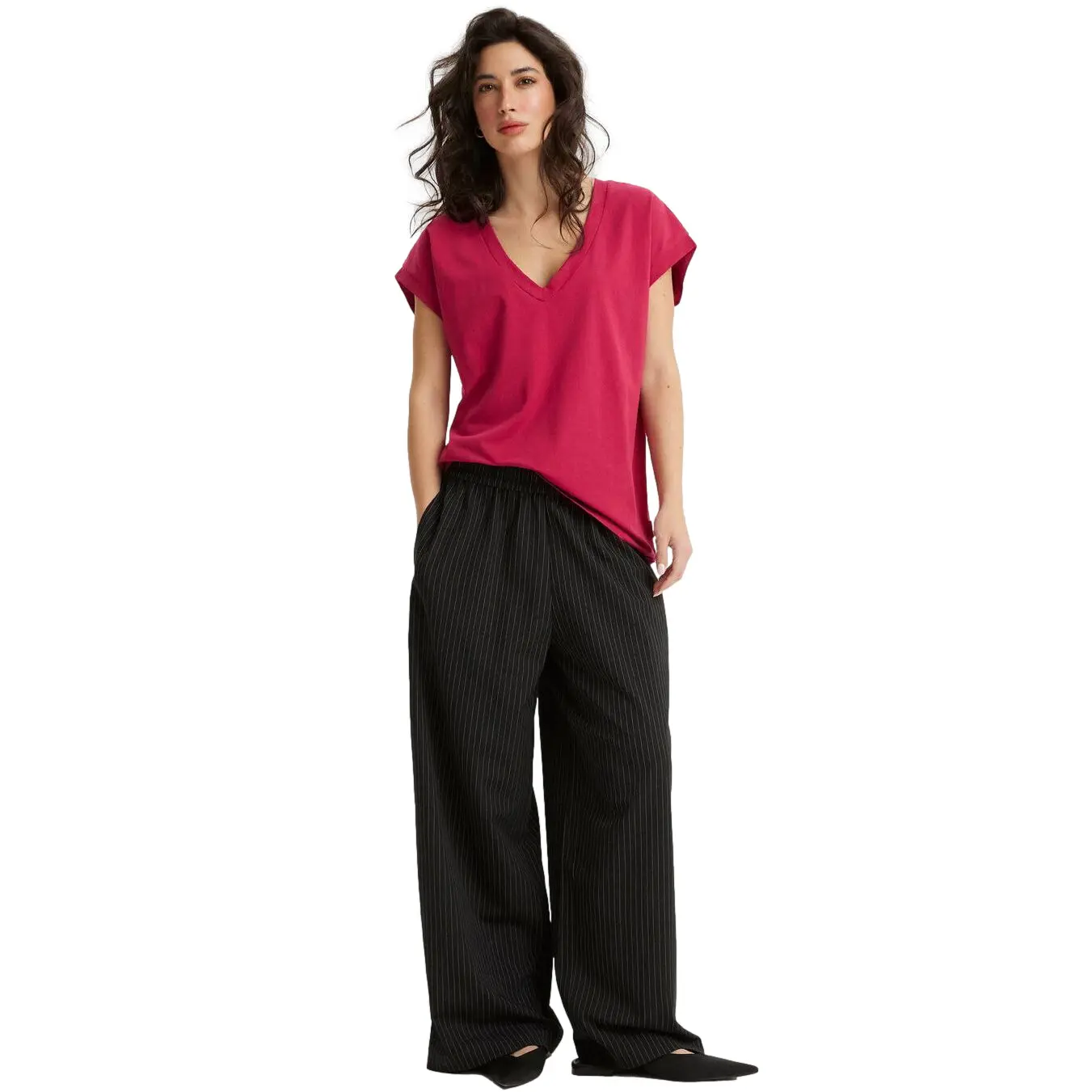 T-shirt da donna con scollo a V  Badbea 262