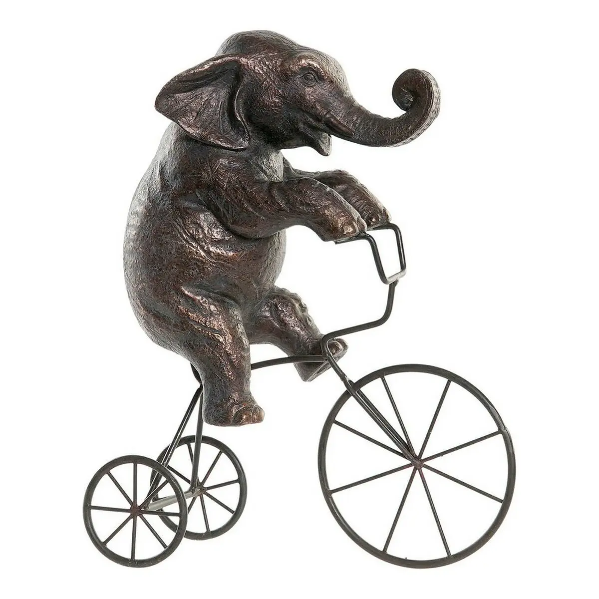 8424001812486 - Dekorative Figur Elefant aus Kunstharz und Metall DKD Home Decor