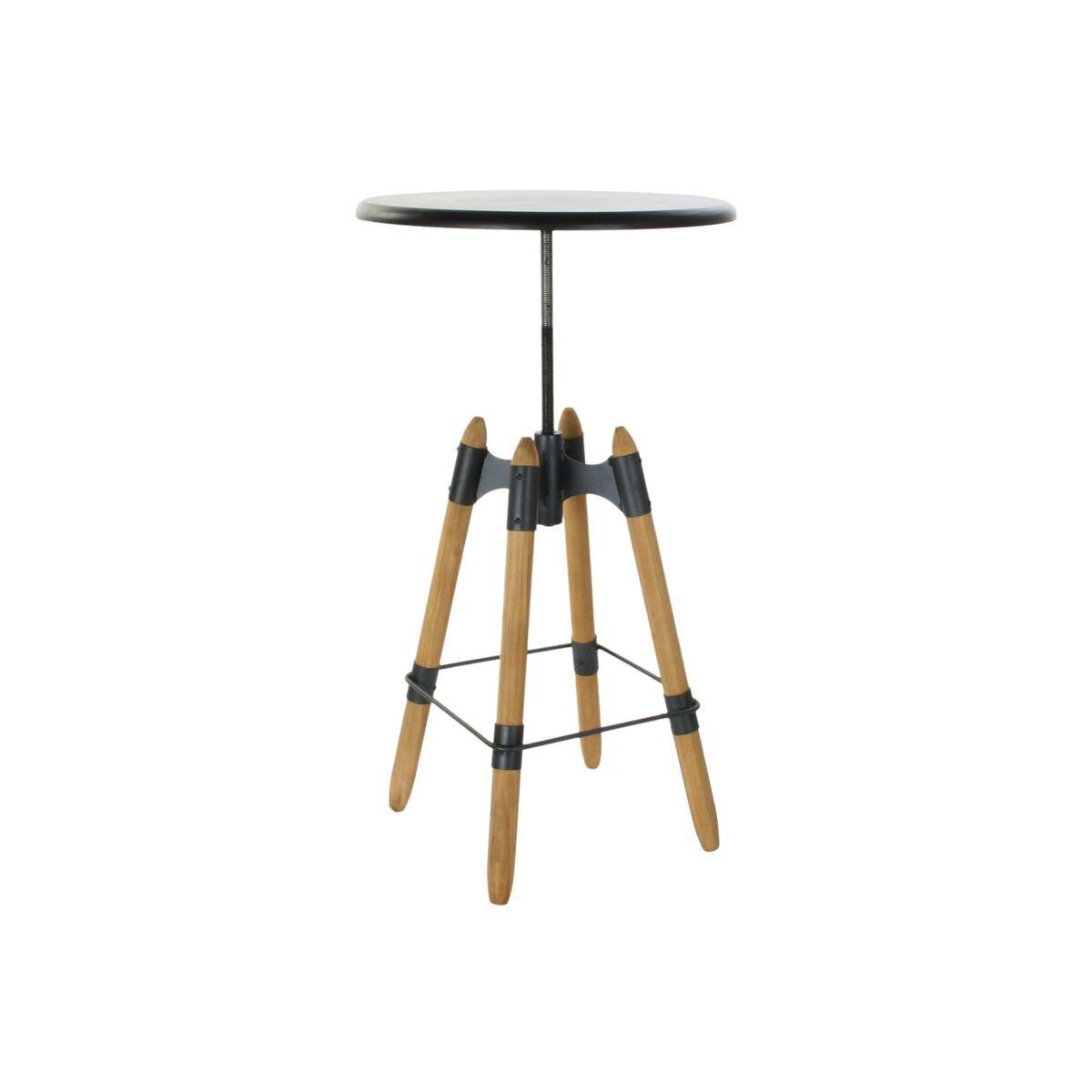 Table+d%27appoint+naturel+metal+bois+DKD+Home+Decor+60x60x105+cm