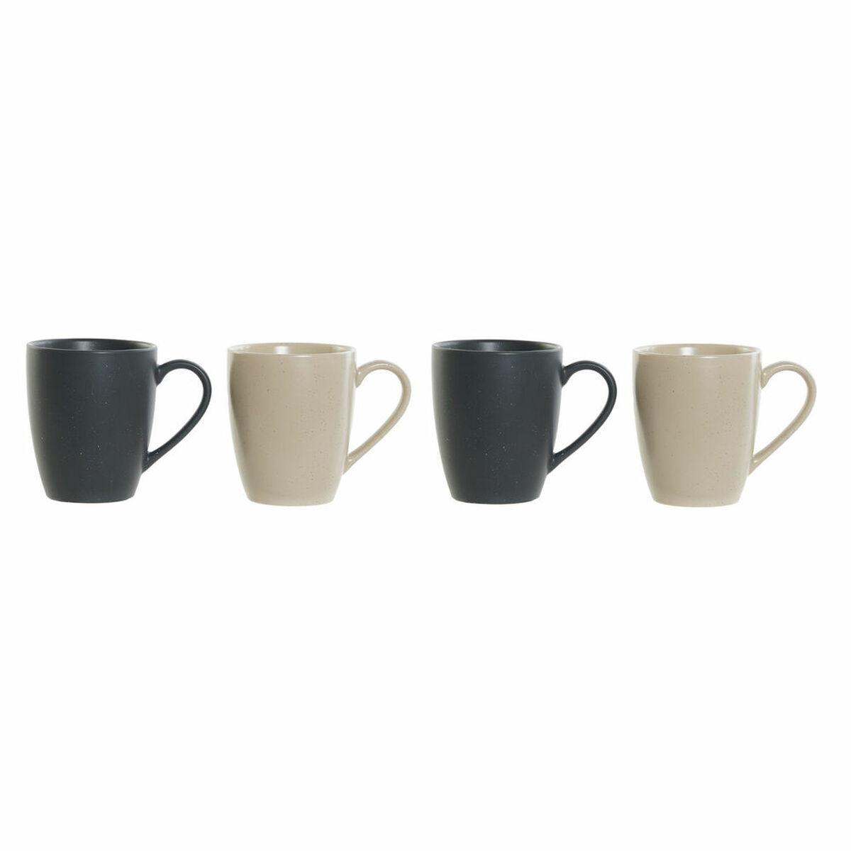 8424001894734 - Tasse mit Untertassen aus Hevea-Holz und Steingut (x4)