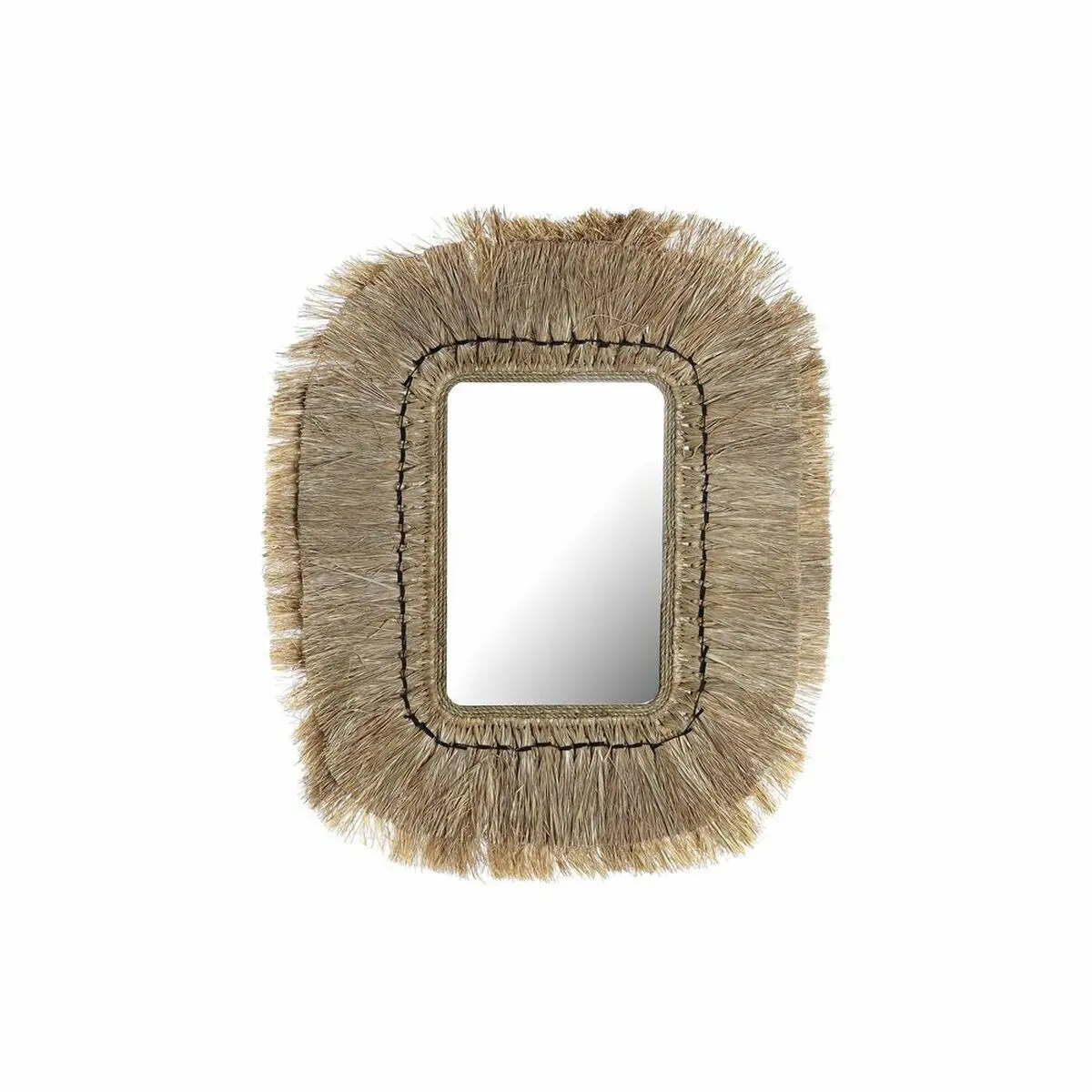 8424001944651 - Rechteckiger Wandspiegel aus Glas und Jute DKD Home Decor