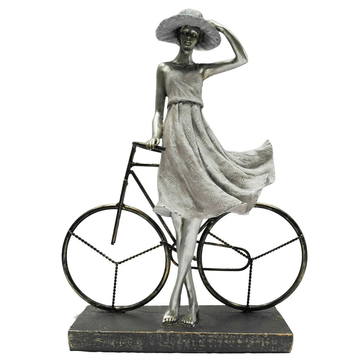 8424001947508 - Deko-Figur Damen Silberfarben Fahrrad Metall Harz (275 x 95 x 345 cm)