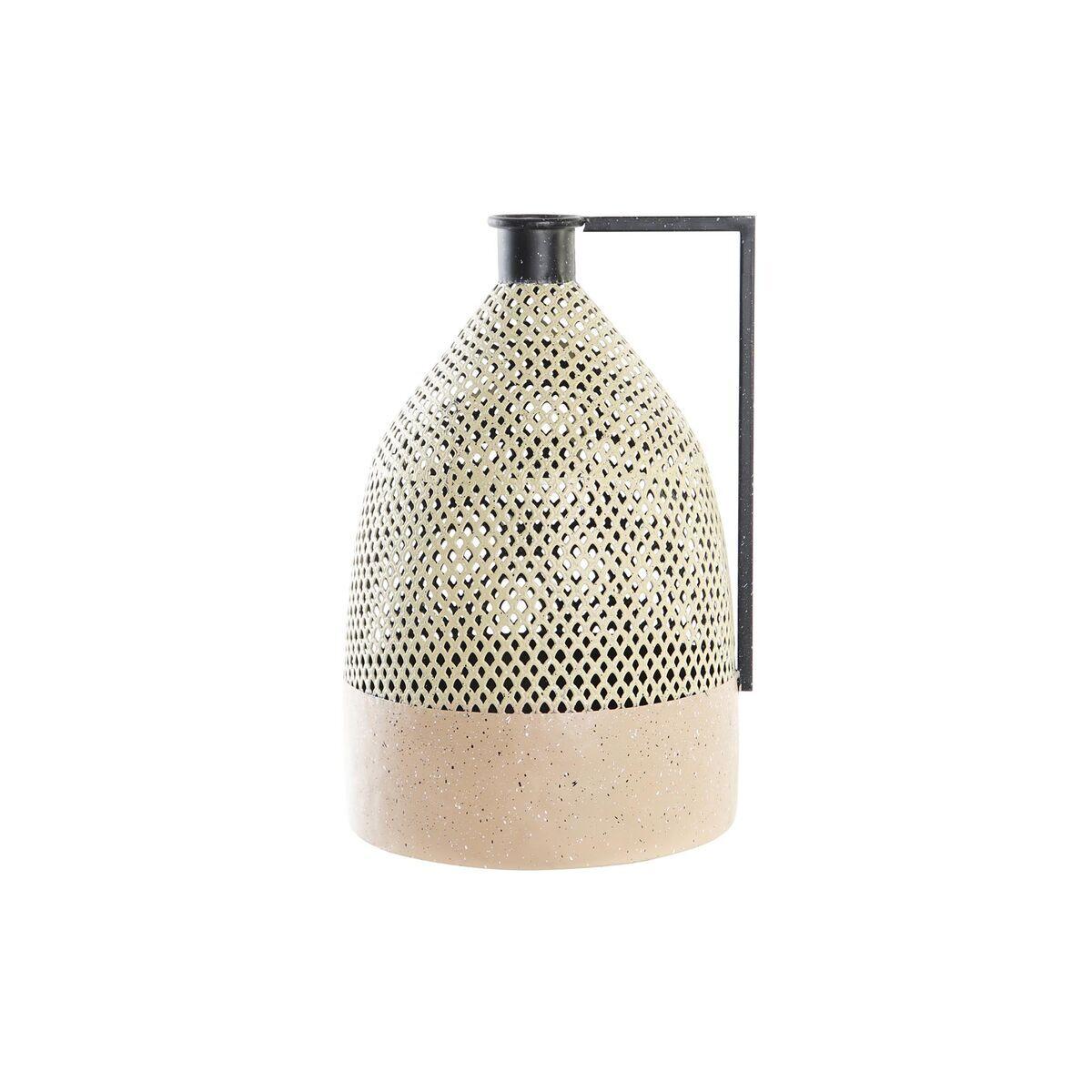 8424001955466 - Vase Schwarz Metall Braun Hellbraun (26 x 26 x 39 cm)