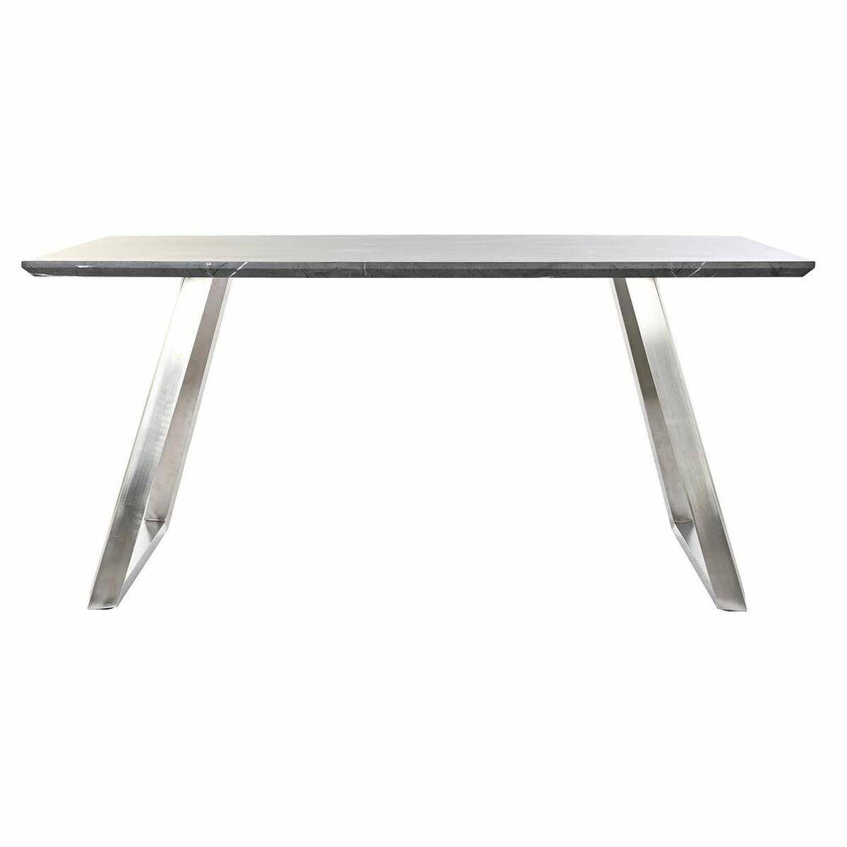 8424001935598 - Dining Table Black Steel MDF Wood 160 x 90 x 76 cm