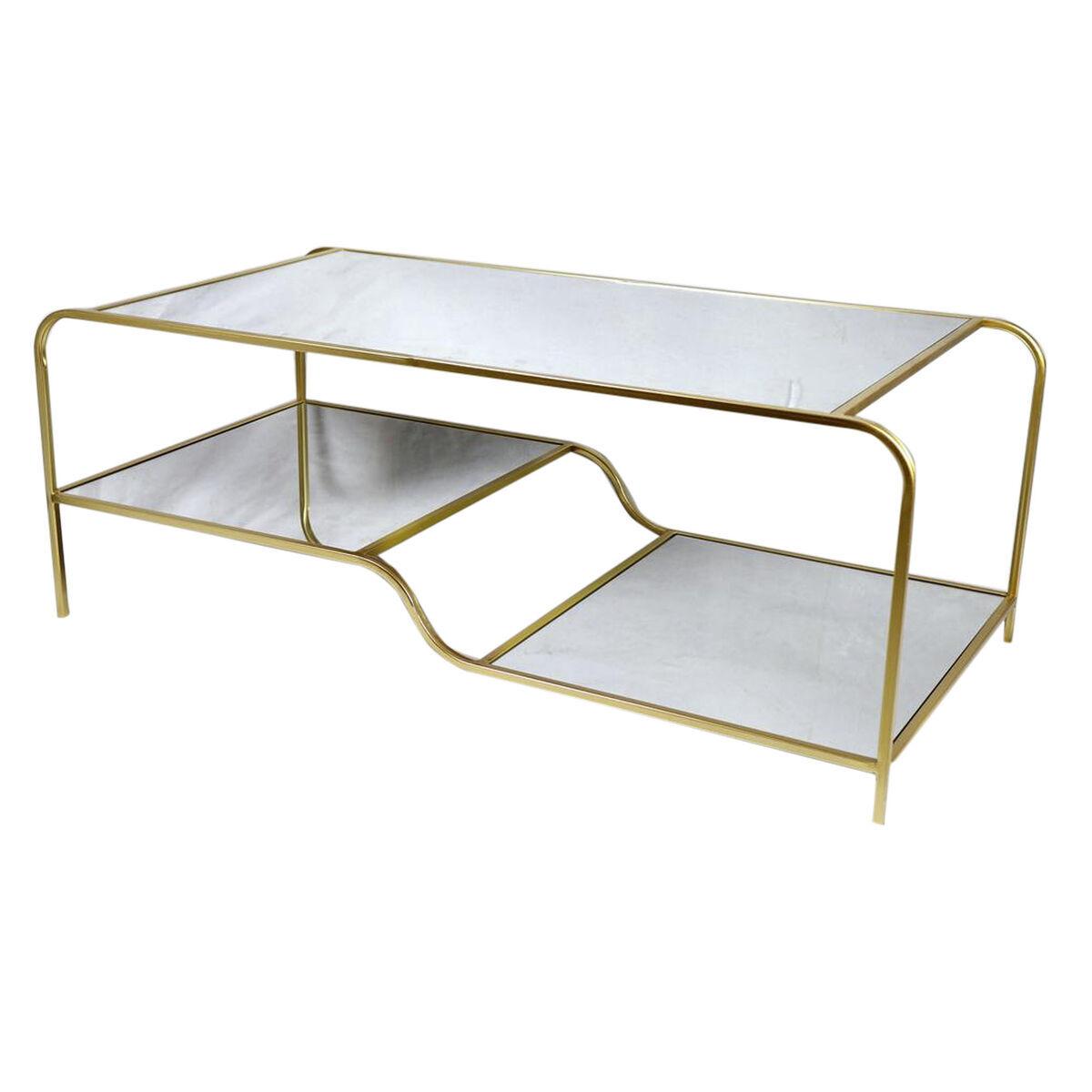 8424001945146 - Tischdekoration Glamour Gold Metall Spiegel 120 x 60 x 45 cm