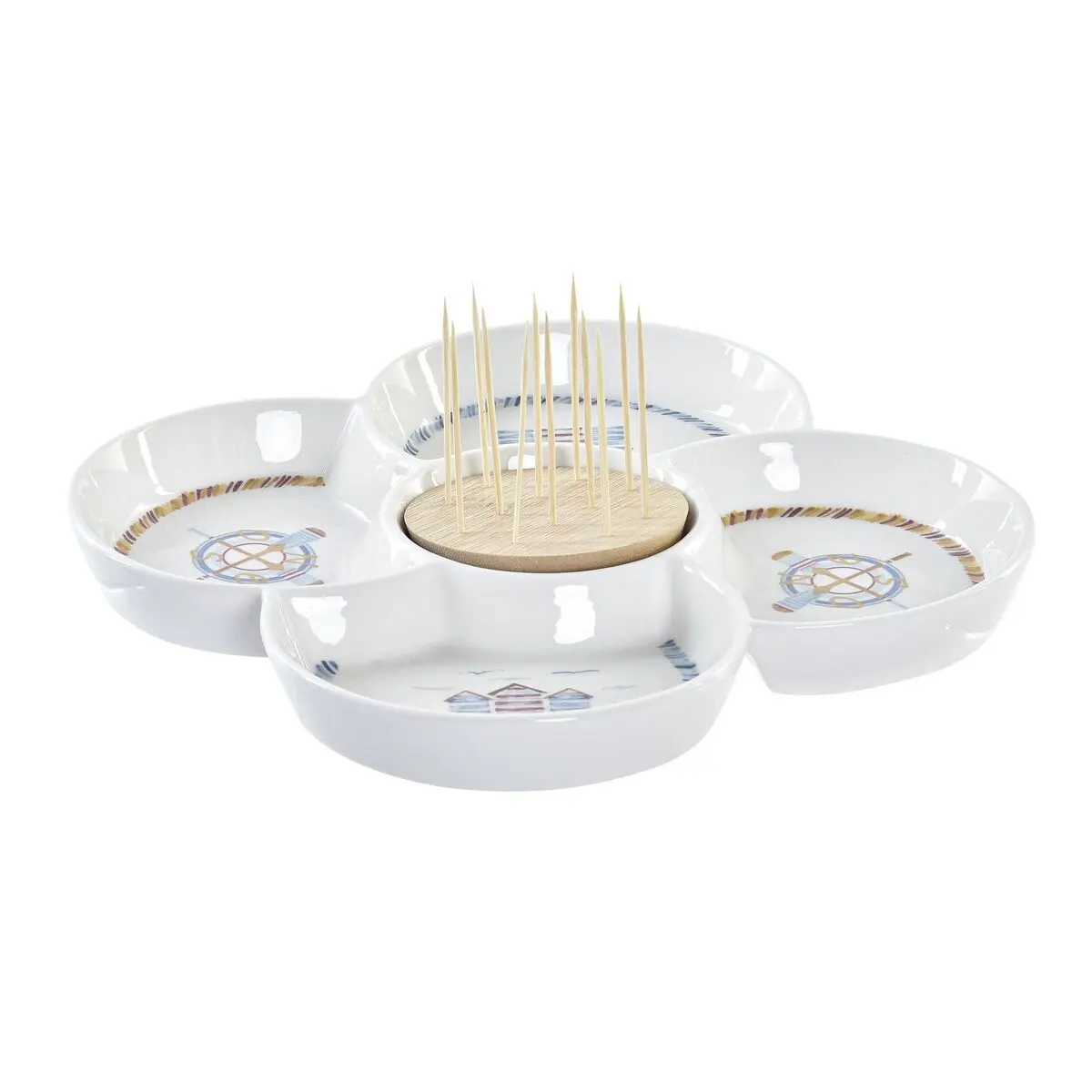 8424001930005 - Aperitif-Tablett Bambus mediterranes Steinzeug DKD Home Decor