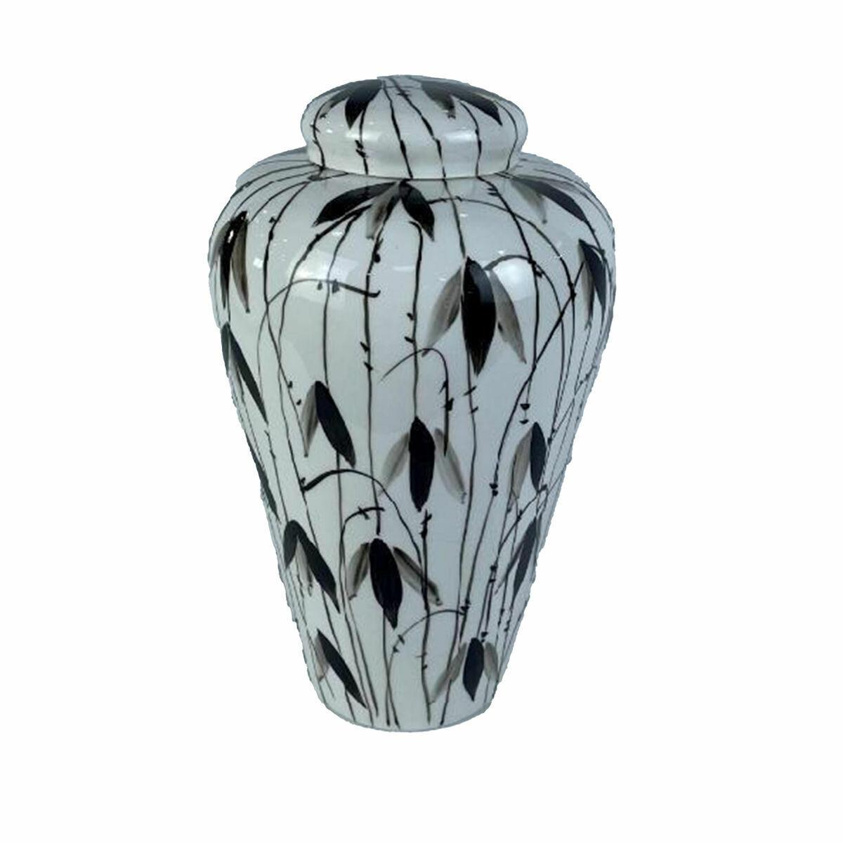 Potiche porcelaine feuille d'une plante DKD Home Decor Oriental