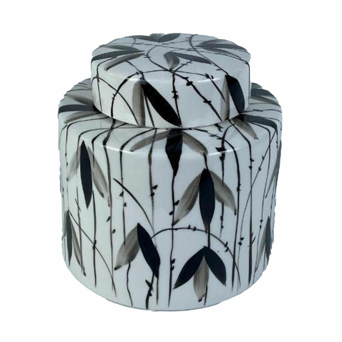Potiche porcelaine feuille d'une plante DKD Home Decor Oriental
