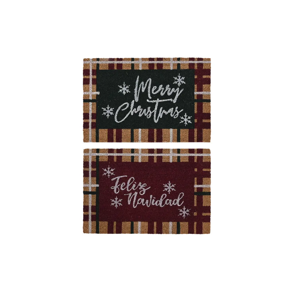 8424002067229 - Fußmatte Weiß Braun Rot grün PVC Kokosnuss Faser 60 x 40 x 15 cm (2 Stück)