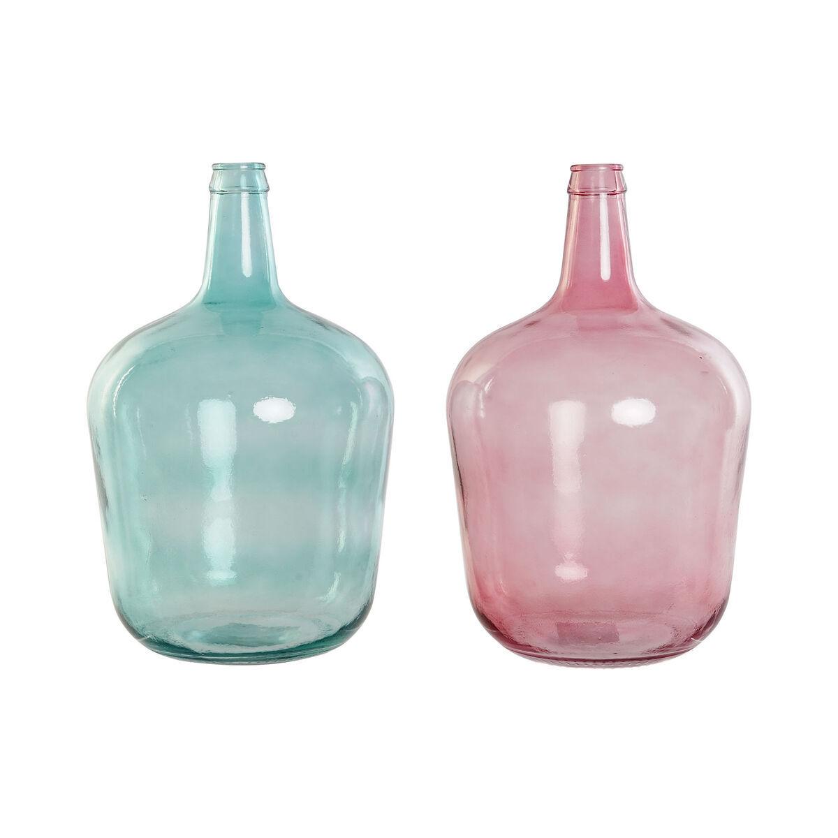 8424002079093 - Vase Grüne Rosa Temperierte Glas 25 x 25 x 40 cm (2 Einheiten)
