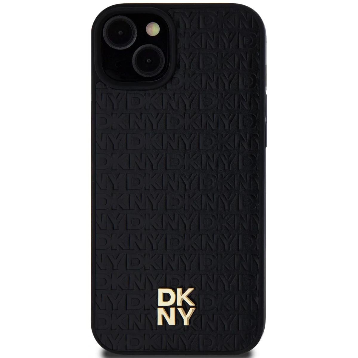 3666339261528 - Smartphone-Schutzhülle aus Leder Dkny iPhone 15 Plus14 Plus 67 Monogram Pattern