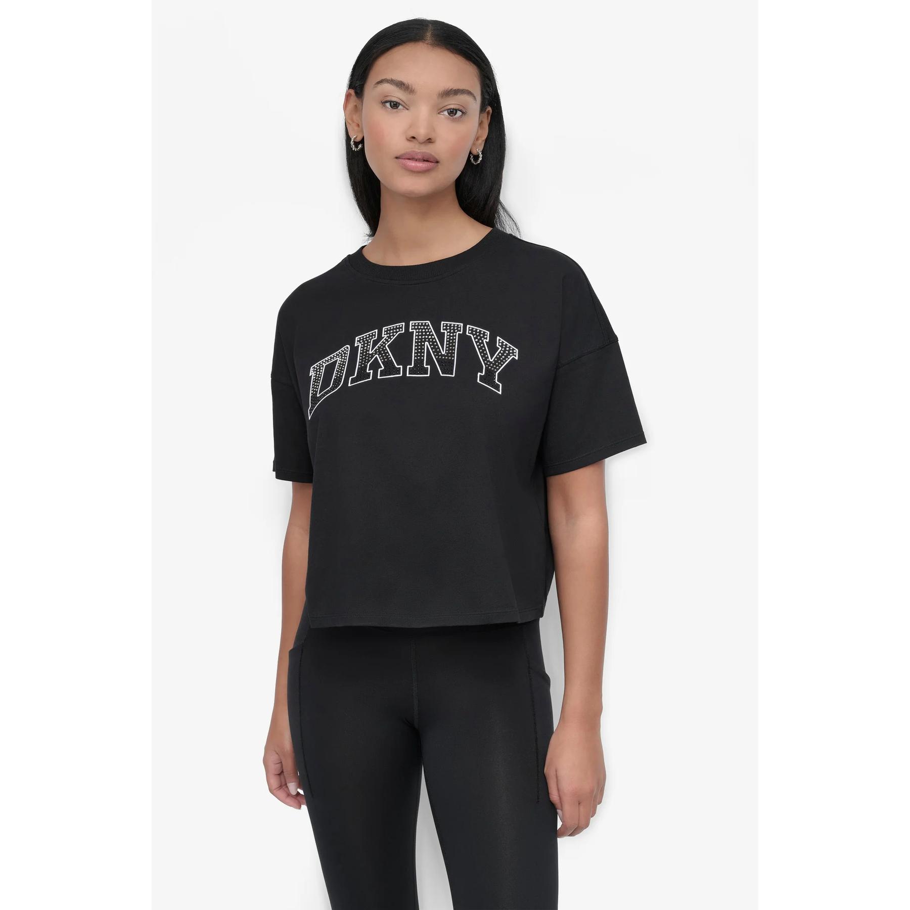 0732465919343 - T-Shirt Dkny Arched Varsity Rhinestone Ombre