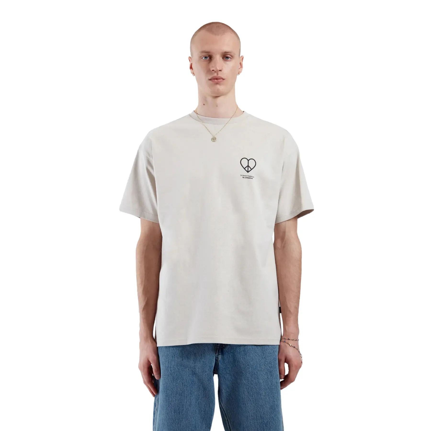 T-shirt met Peace Hart Motief Dr. Denim Trooper