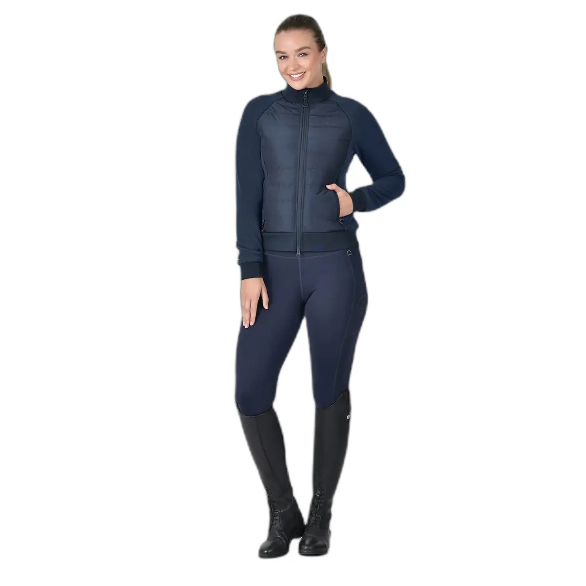 Comparer les prix de Veste équitation full zip femme Dublin Hybrid