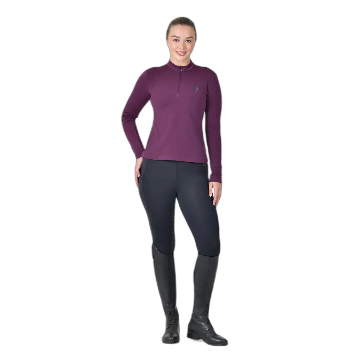 Dublin Women's Violet Long Sleeve Brushed Riding Top