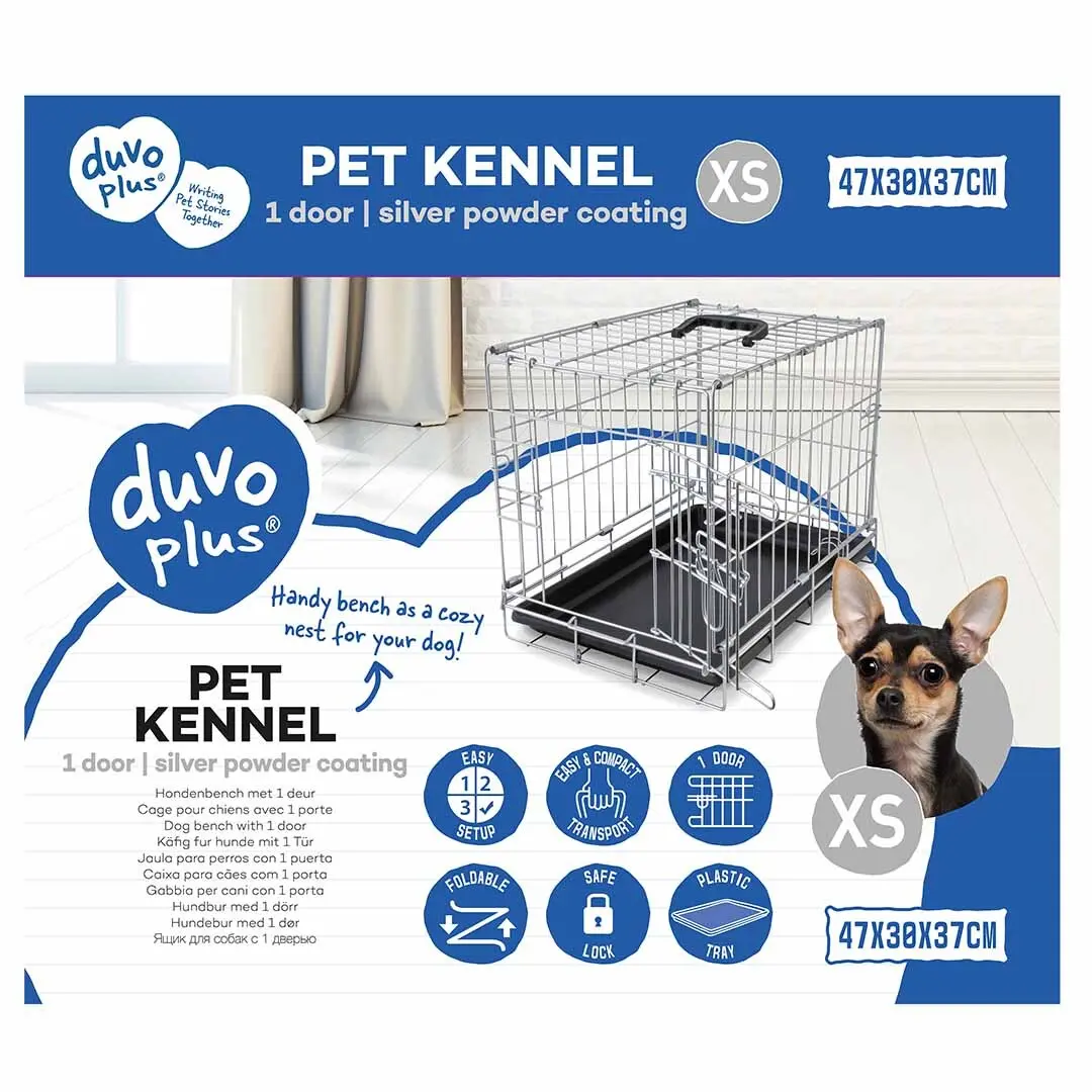 Duvoplus Gris Foldable Iron Dog Cage