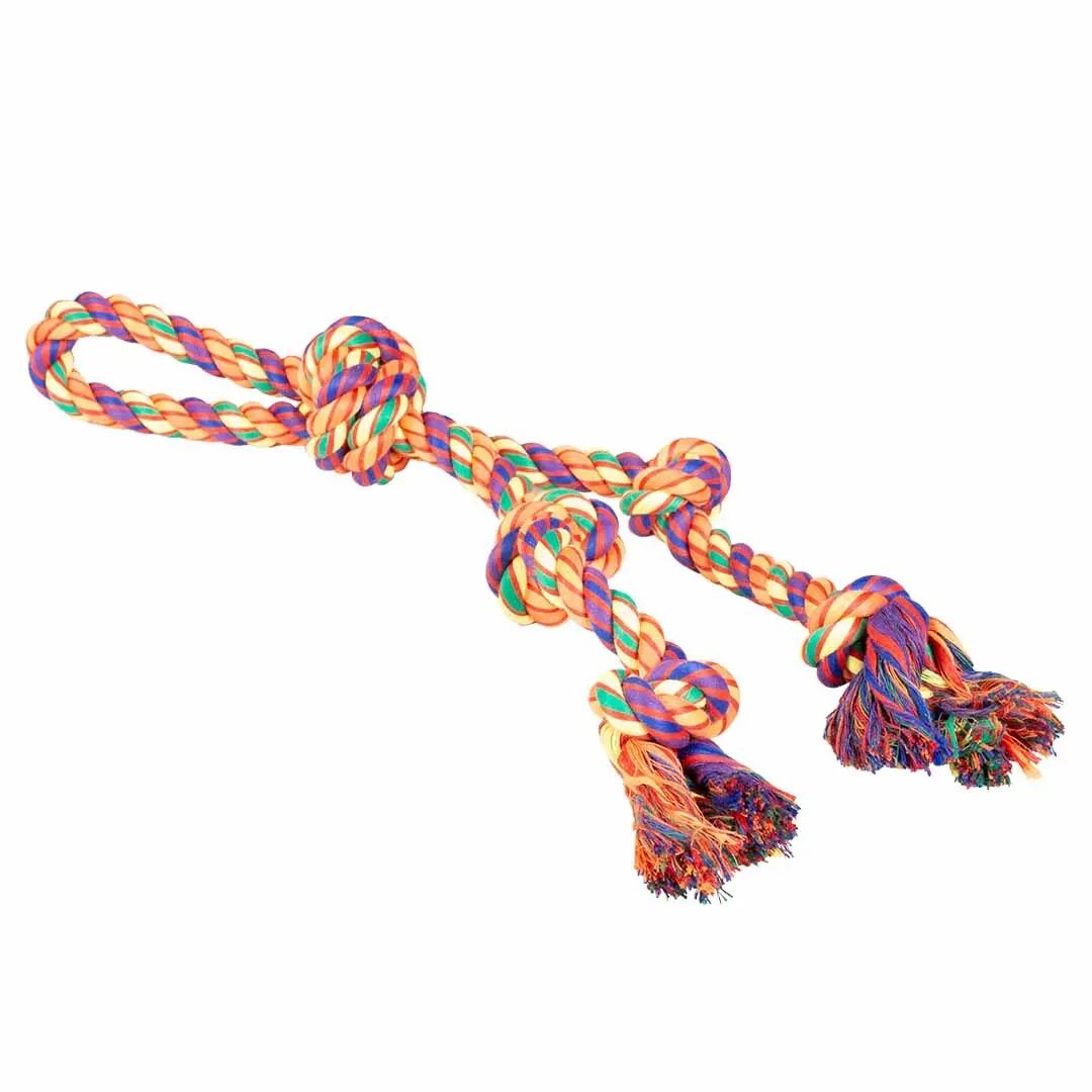 Duvoplus Multicolore Cotton Rope Dog Lead With 2 Knots