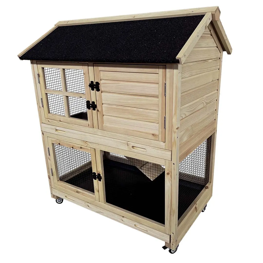 Clapier pour rongeurs avec roues Duvoplus Woodland