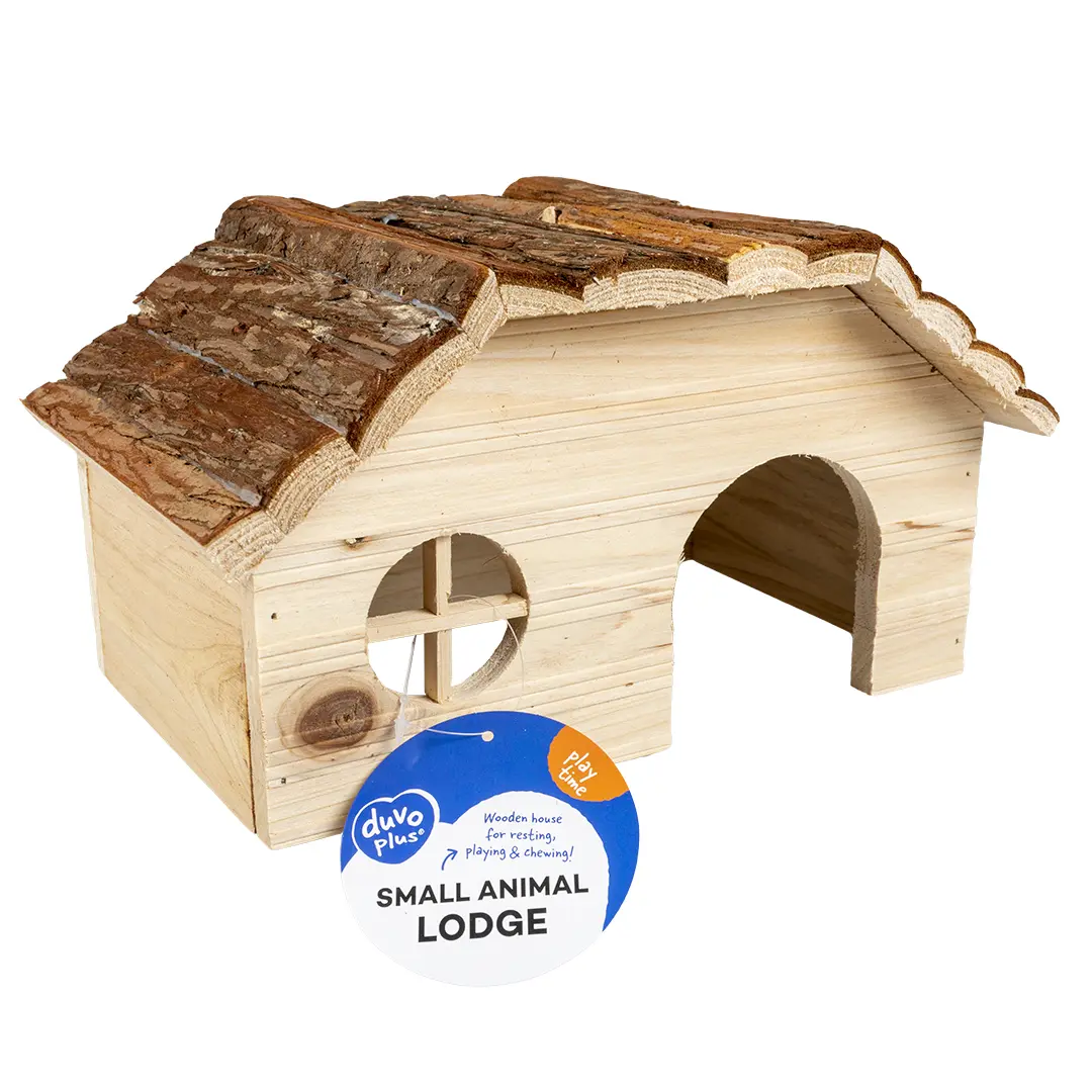 Meilleurs prix pour Abri pour rongeurs en bois avec toit en écorce Duvoplus Lodge