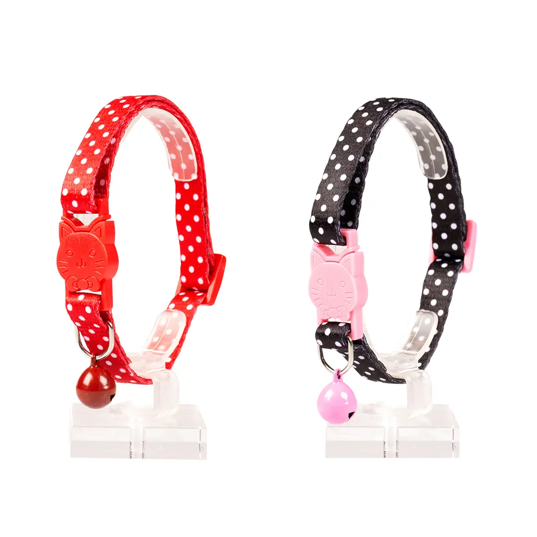 Comparer les prix de EBI Collier chat boules blanches nylon (Chat), Collier + laisse