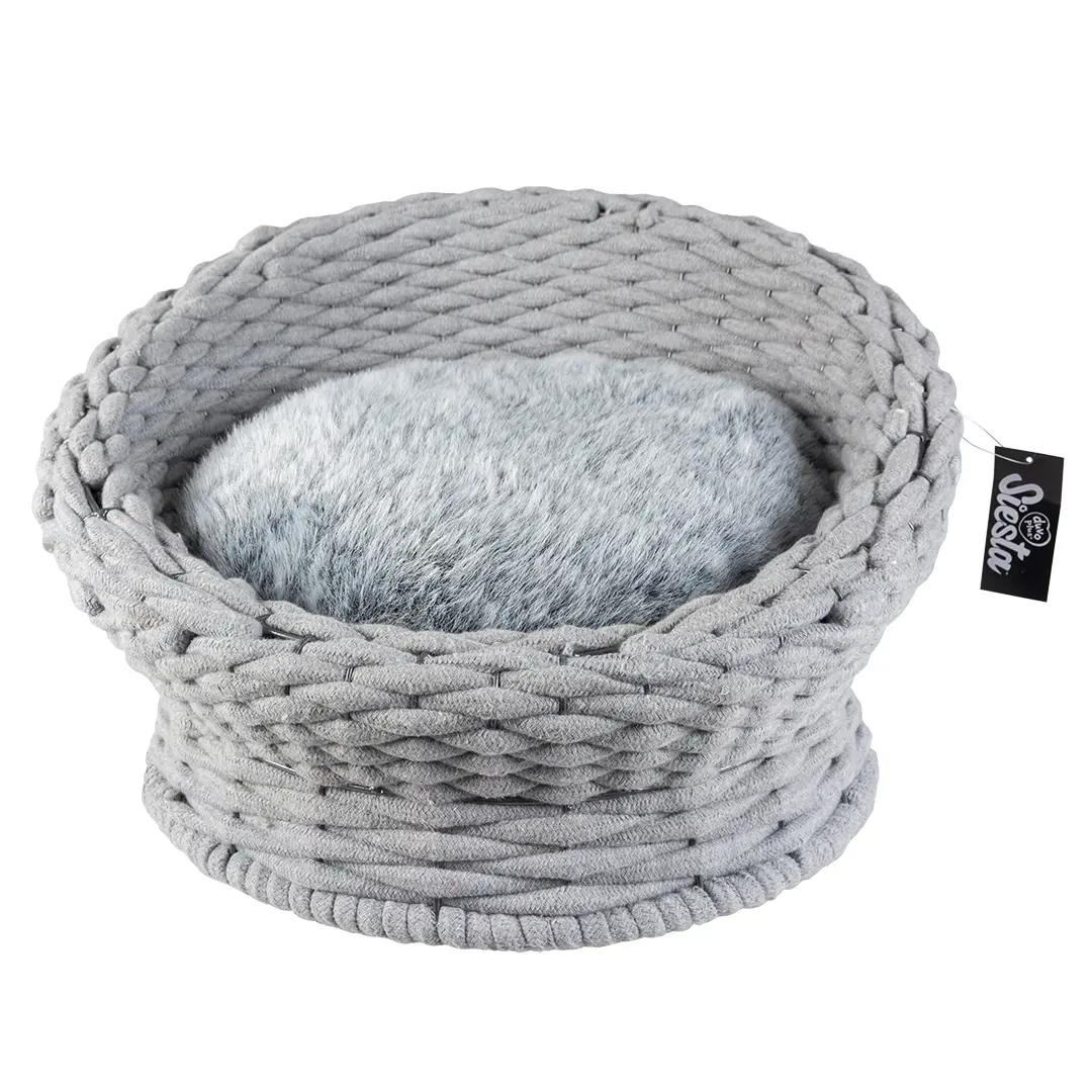 Duvoplus Gris Cotton Rope Cat Basket Oyster Tipi