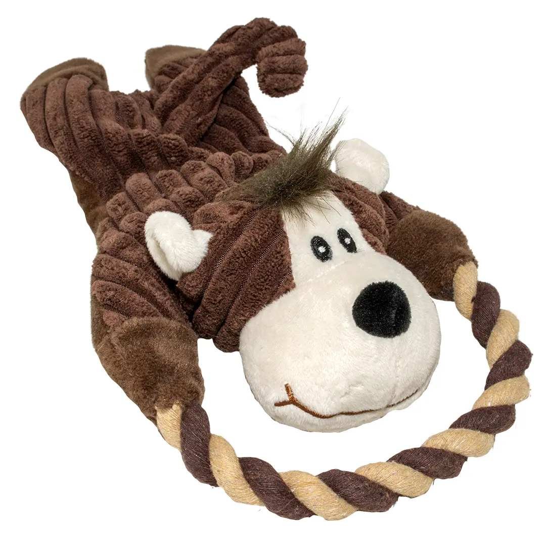 Duvoplus Marron Plush Ring Toy For Dogs Zoo Friends Tim Tigre