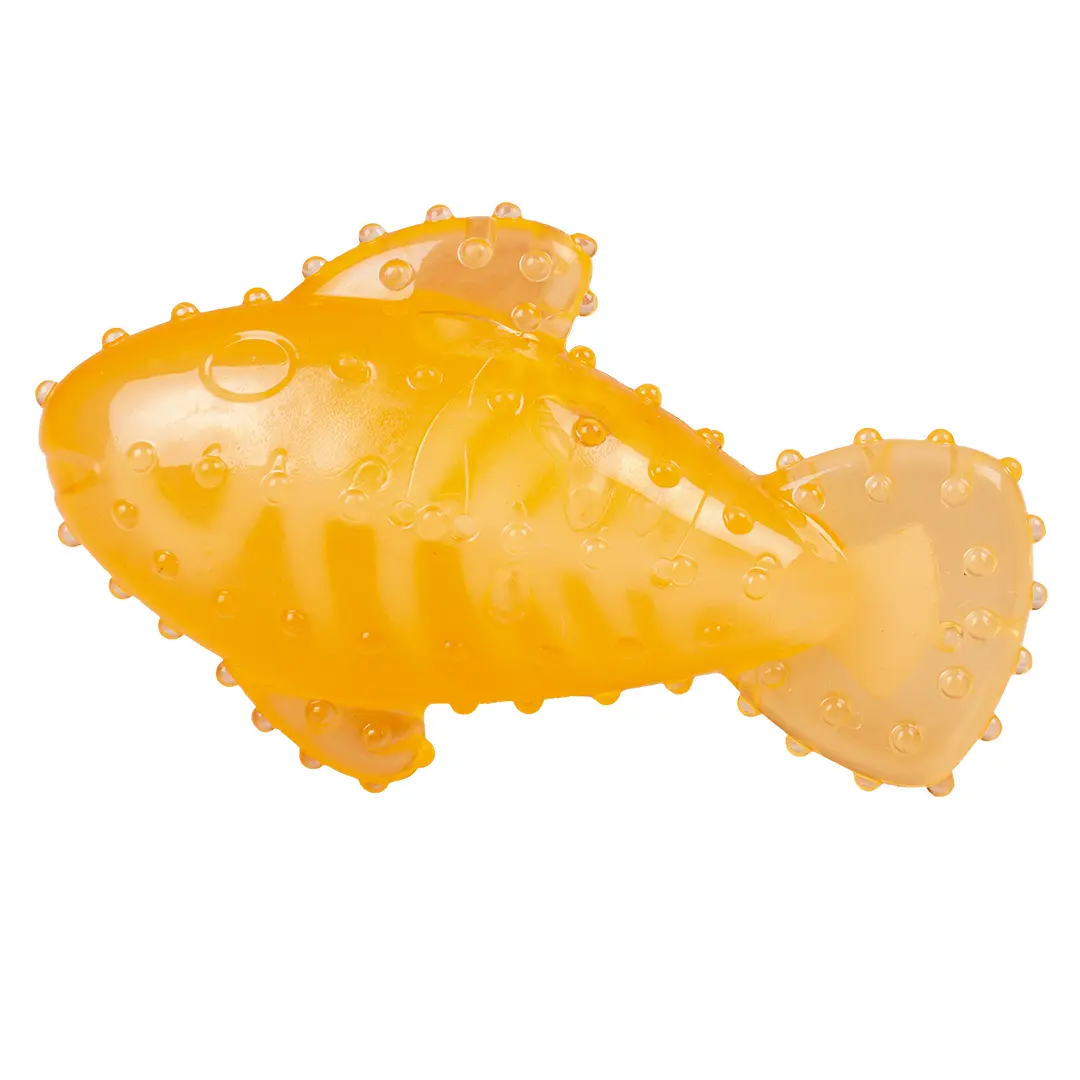 Duvoplus Orange Chew Toy For Dogs Chew `N Play Fish