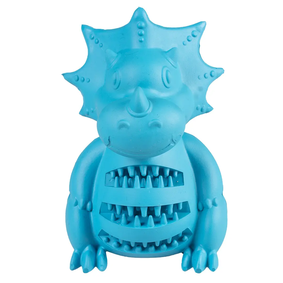 Comparer les prix de Distributeur de nourriture pour chien dinosaure assis en caoutchouc Duvoplus