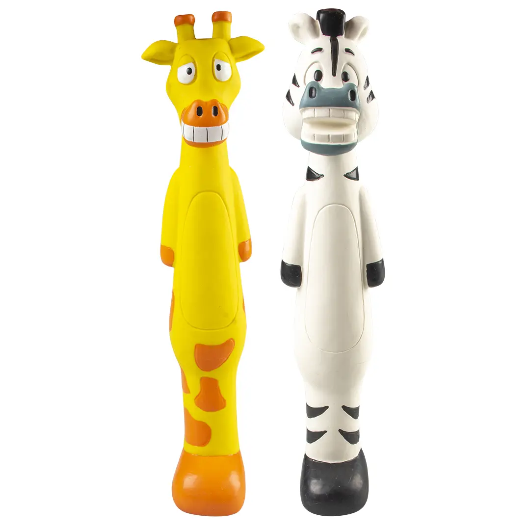Duvoplus Blanc Latex Zebra And Giraffe Stick Toy For Dogs