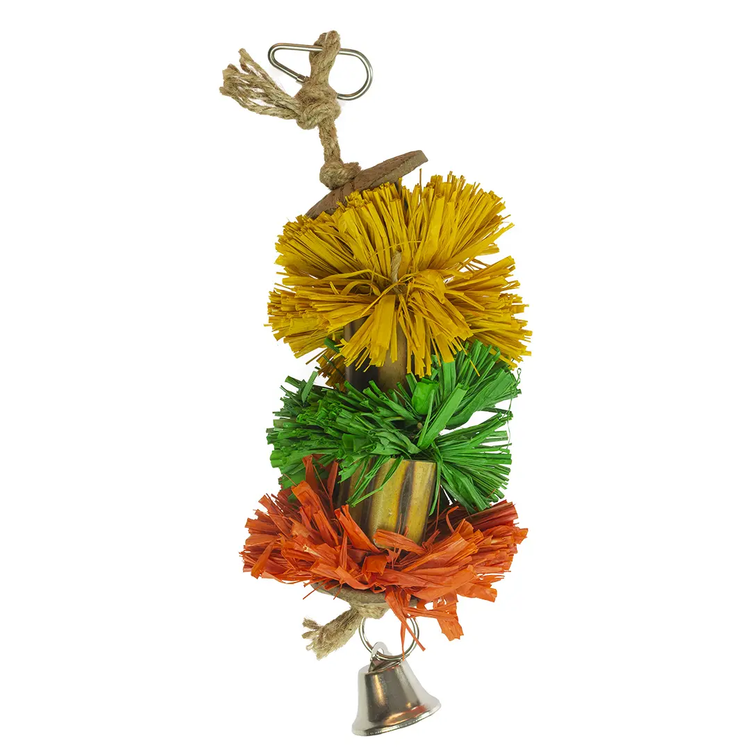 Duvoplus Multicolore Raffia Bundle Bird Toy With Bamboo