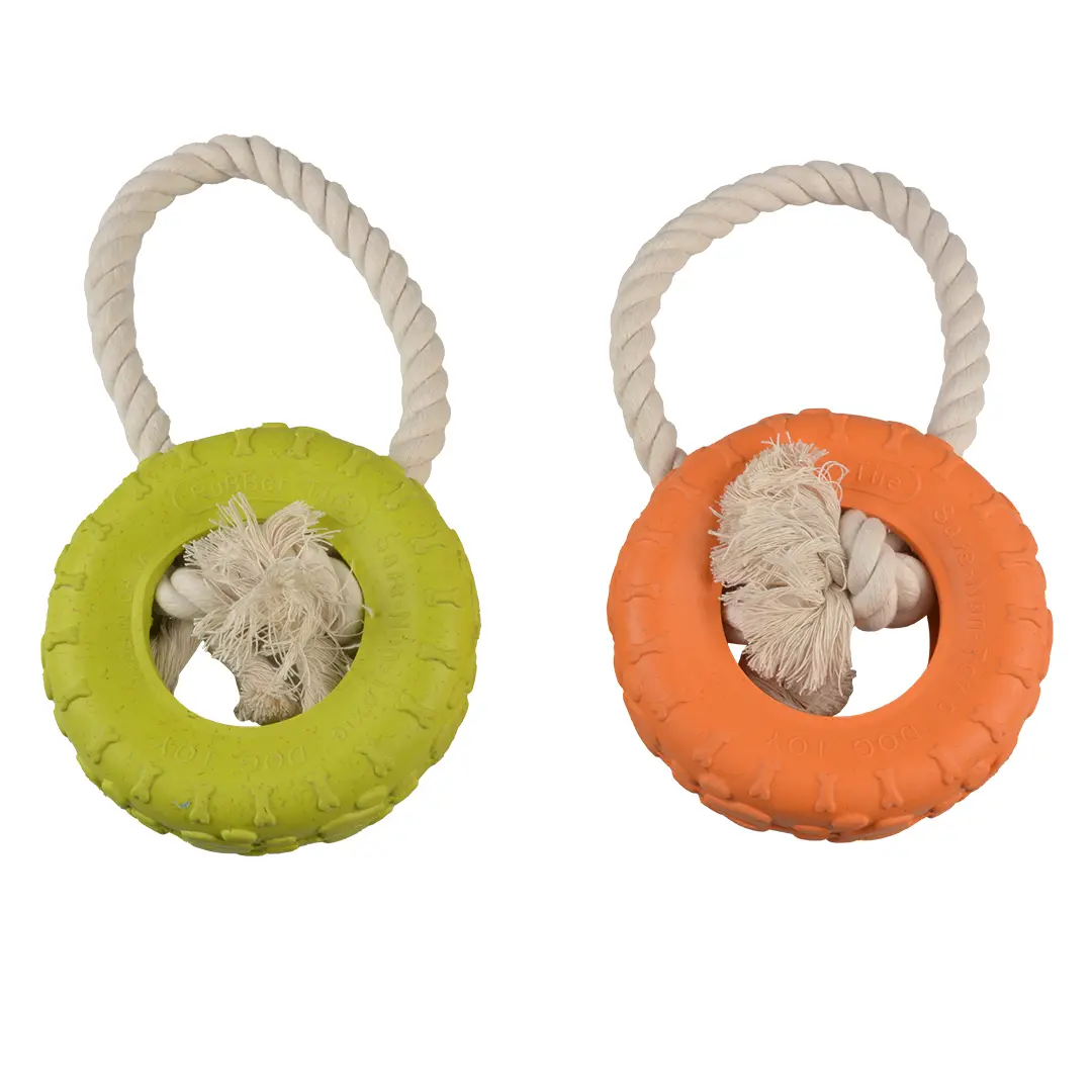 Meilleurs prix pour Jouet pour chien Duvoplus pneu en caoutchouc avec conton Bambou/Riz