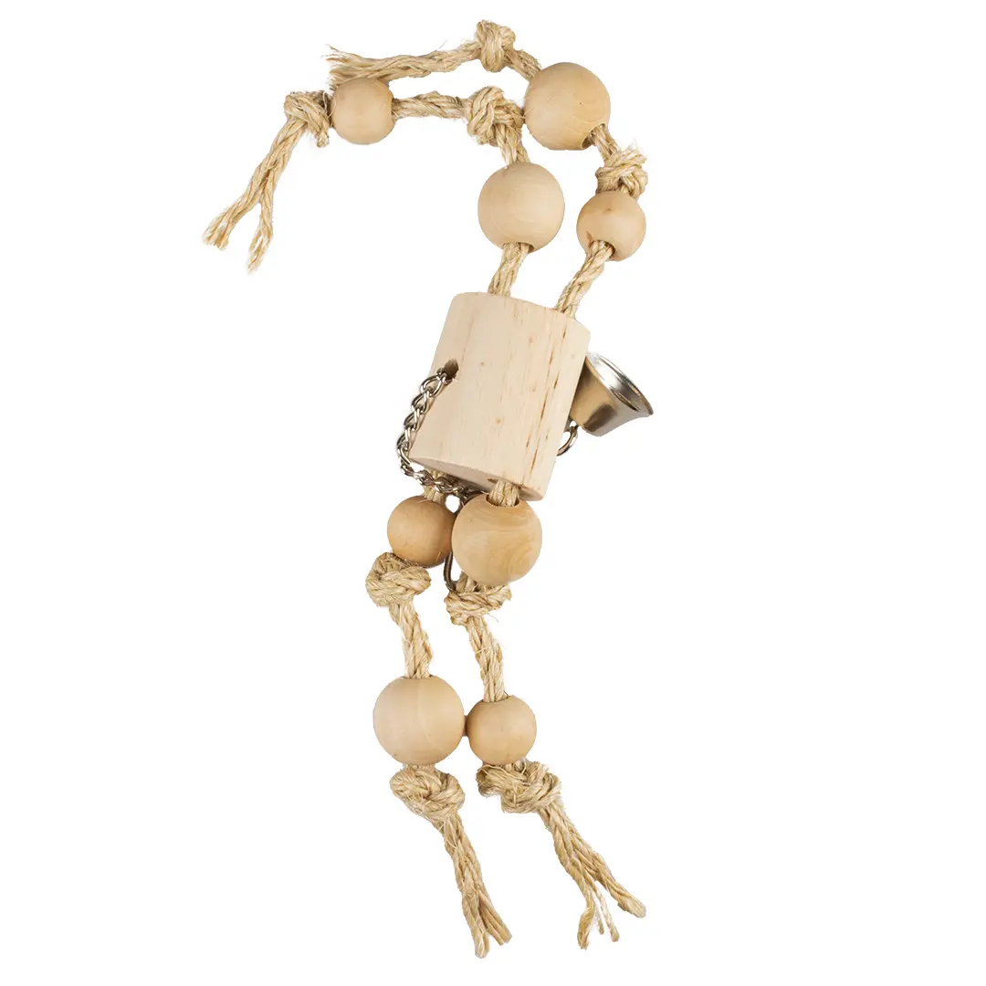Comparer les prix de Jouet pour oiseaux avec corde sisal et perles en bois Duvoplus