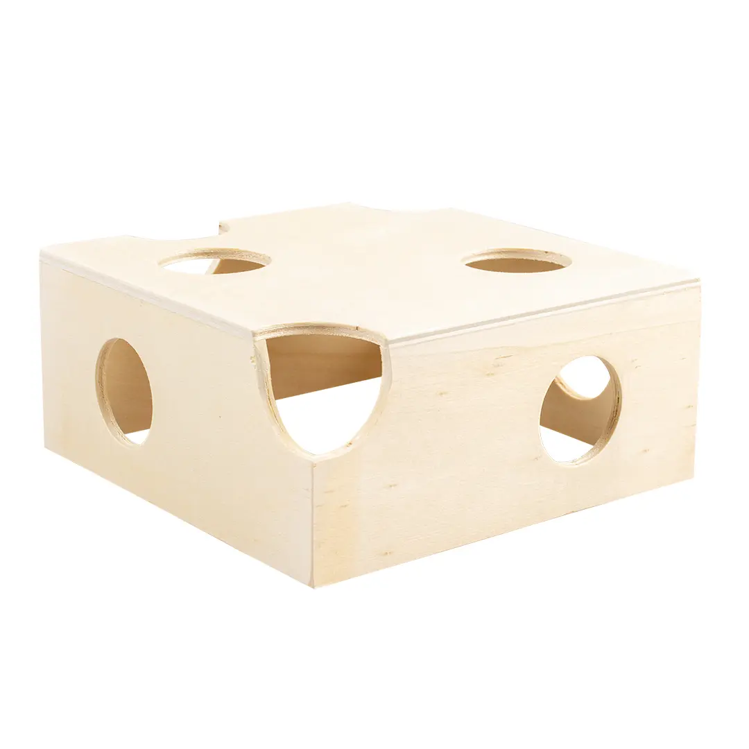 Comparer les prix de Jouet pour rongeurs maison en bois avec pont Duvoplus