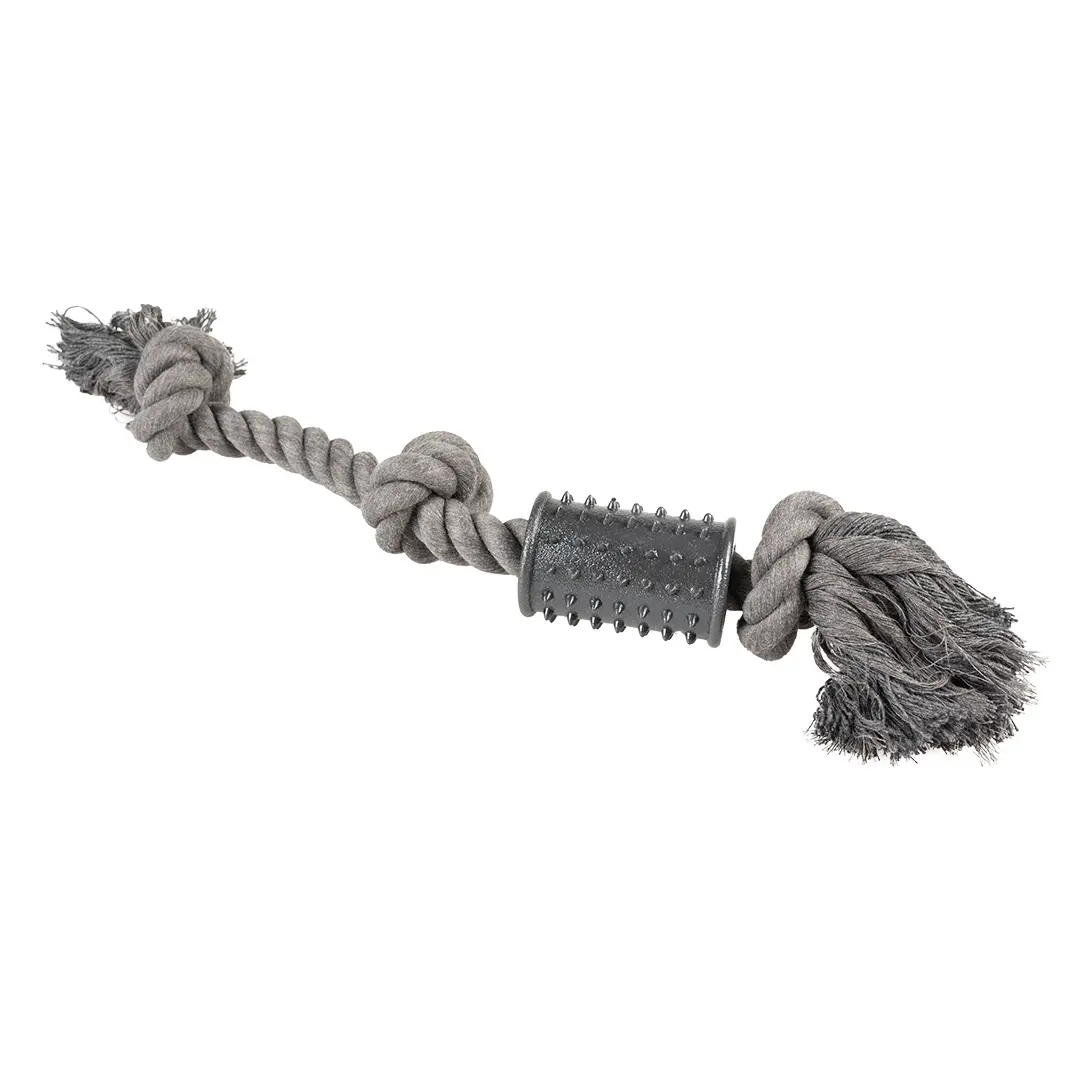 Duvoplus Noir Dog Rope With 3 Knots And Rubber Cylinder Eco