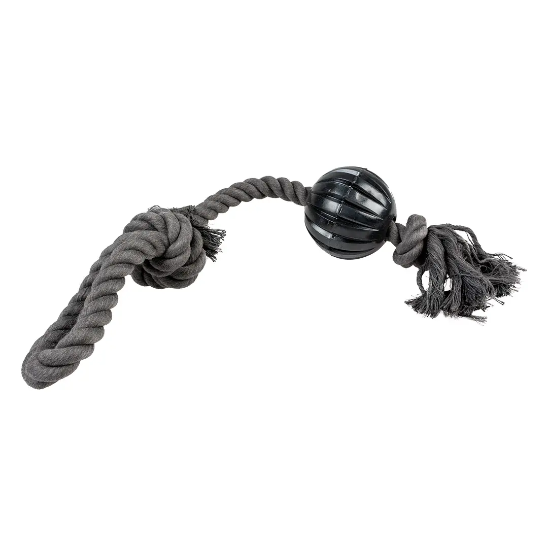 Meilleurs prix pour Corde pour chien 2 nœuds, boucle et balle caoutchouc Duvoplus Eco