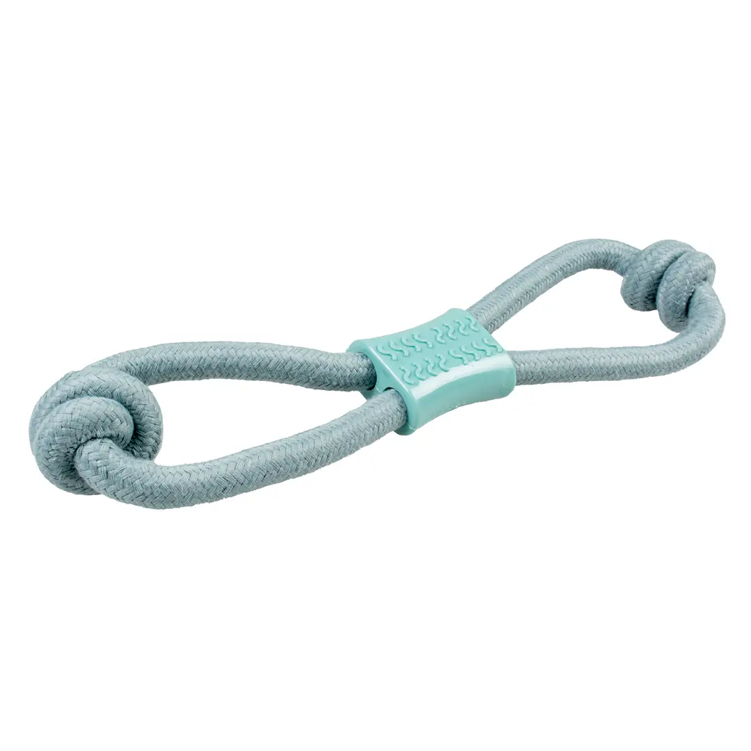 Duvoplus Bleu Dog Rope Ring-8 With Knots And Rubber