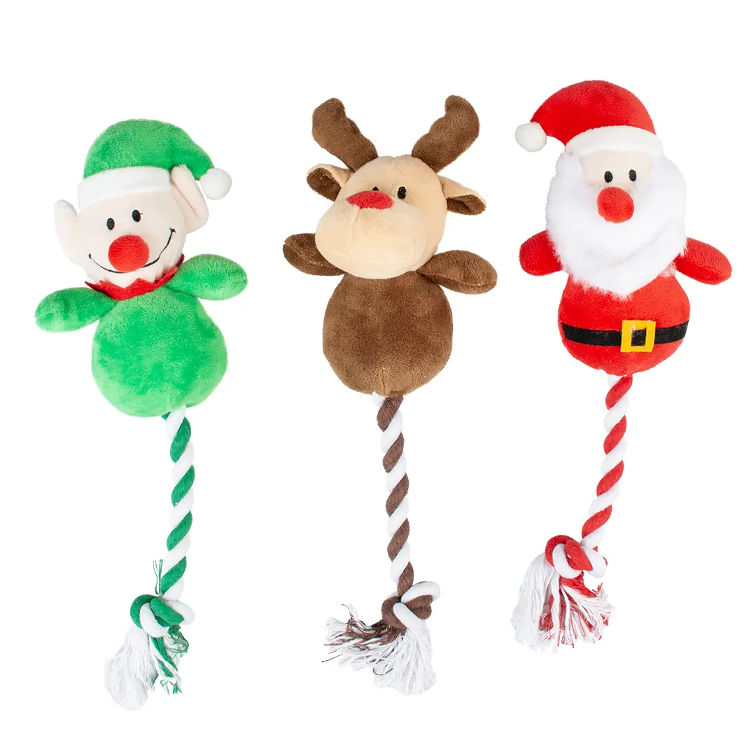 Meilleurs prix pour Jouet peluche pour chien câliner avec corde Duvoplus Xmas