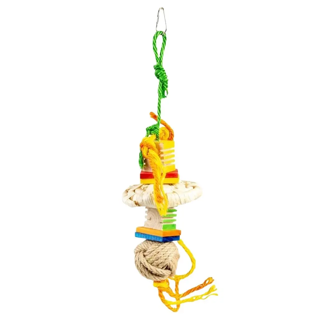 Comparer les prix de Jouet pour oiseaux pendentif en bois et cordes de chanvre Duvoplus Groovy