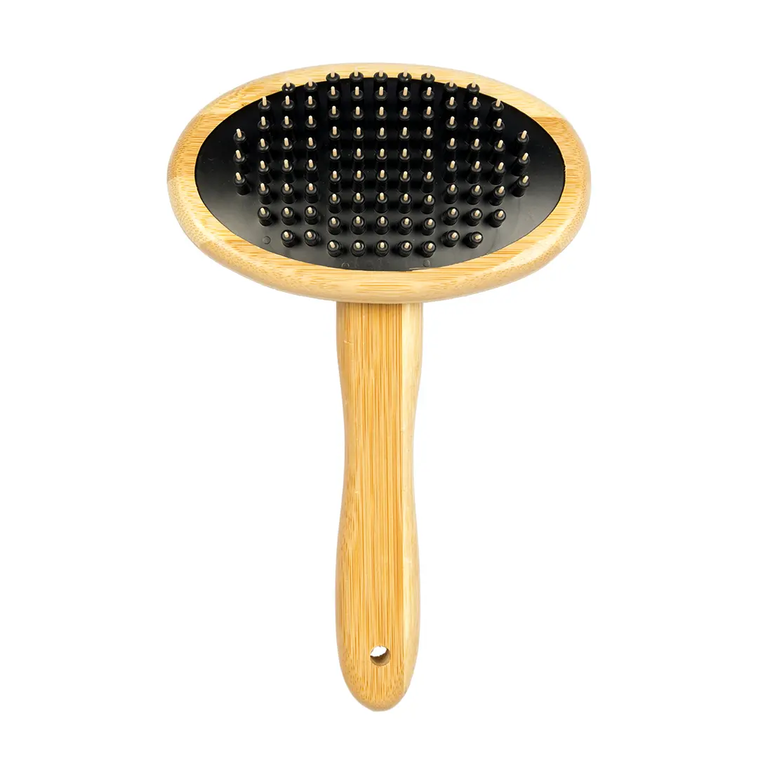 Meilleurs prix pour Brosse de massage pour chien et chat avec poignée en bambou Duvoplus