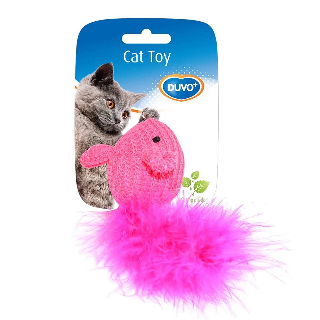 Duvoplus Rose Cuddly Toy For Cat Wool Mouse