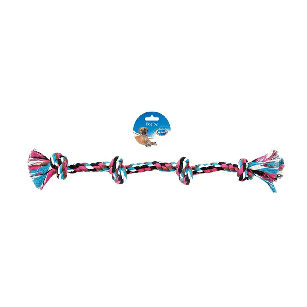 Meilleurs prix pour Corde pour chien en cotton avec 4 noeud Duvoplus