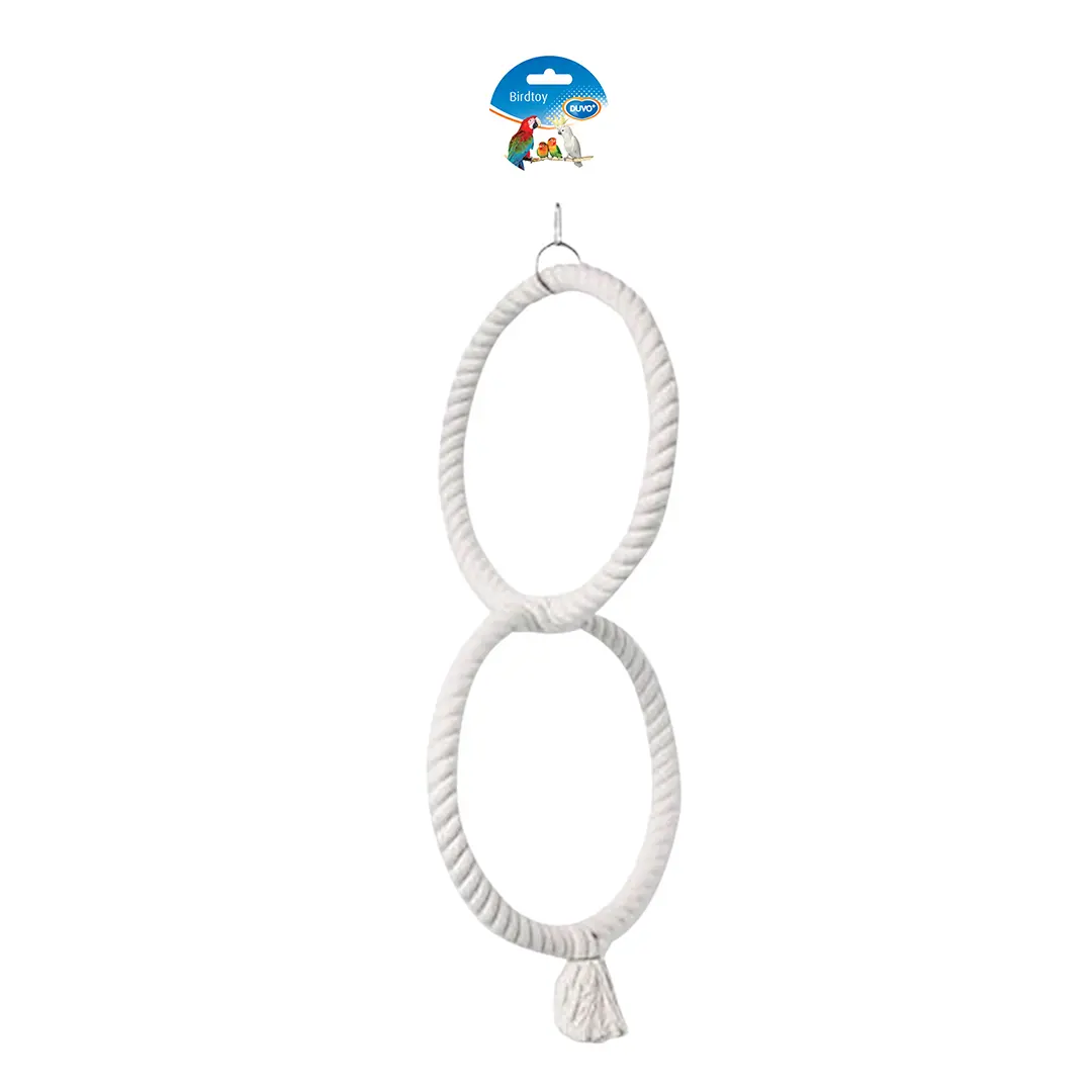 Duvoplus Blanc Parrot Toy With 2 Rings