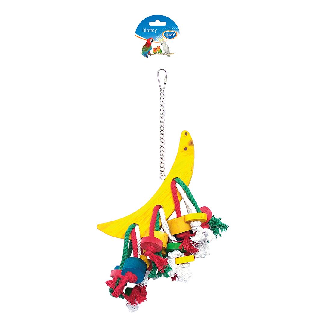 Meilleurs prix pour Jouet pour oiseaux Duvoplus Half A Moon With Rope & Colorful Cubes