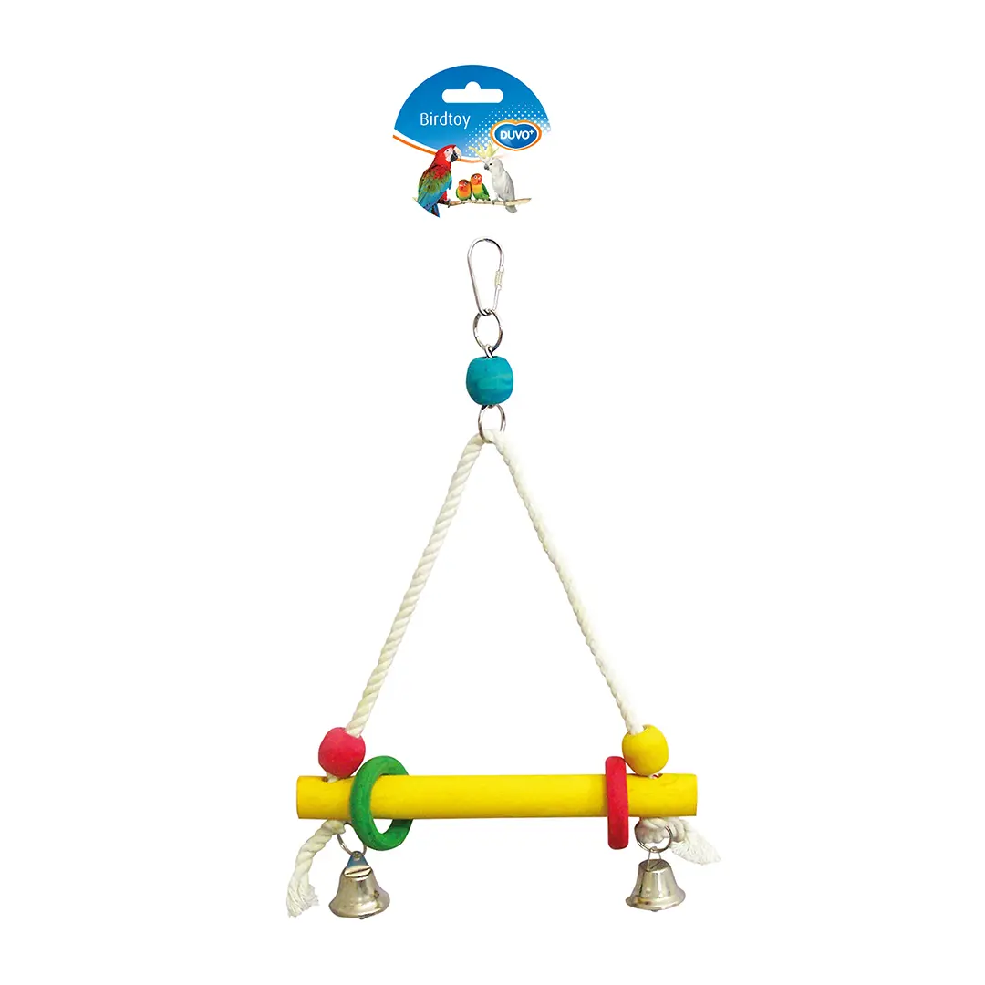 Duvoplus Multicolore Bird Swing Made Of Rope Cubes And Wood